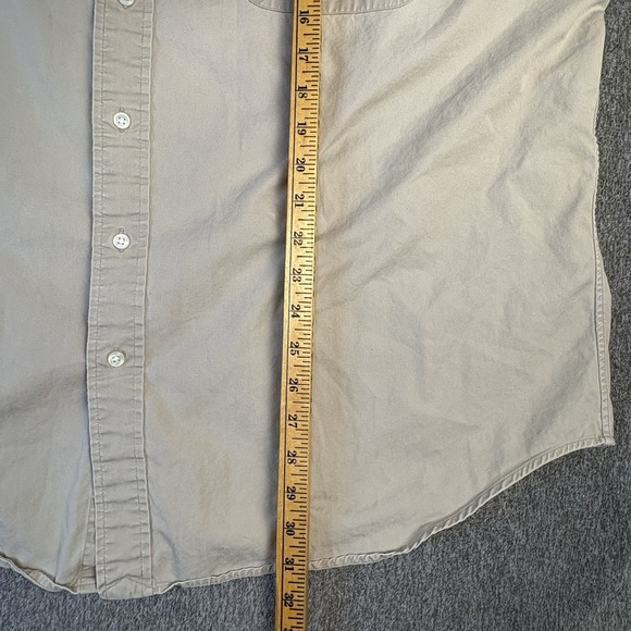 Vintage Polo‎ Ralph Lauren Shirt Men's 2XL Big Beige Button Up Camp Cotton 90s - Picture 8 of 12